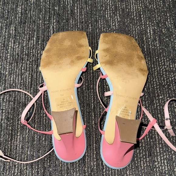 Marc Fisher Measel Strappy Square Toe Heels Size 9 - Picture 7 of 8